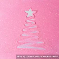 Pink glitter background with Christmas tree bxEQd0