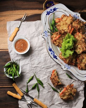 Bala-bala (Ote-ote) is Vegetable Fritters, Popular Street Food in Indonesia