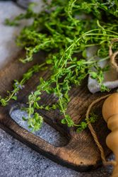 Cooking concept with herb marjoram