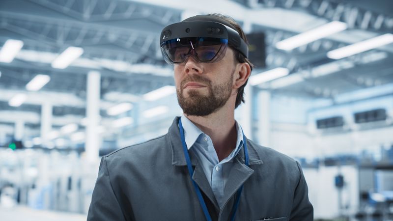 Scientist working in glasses