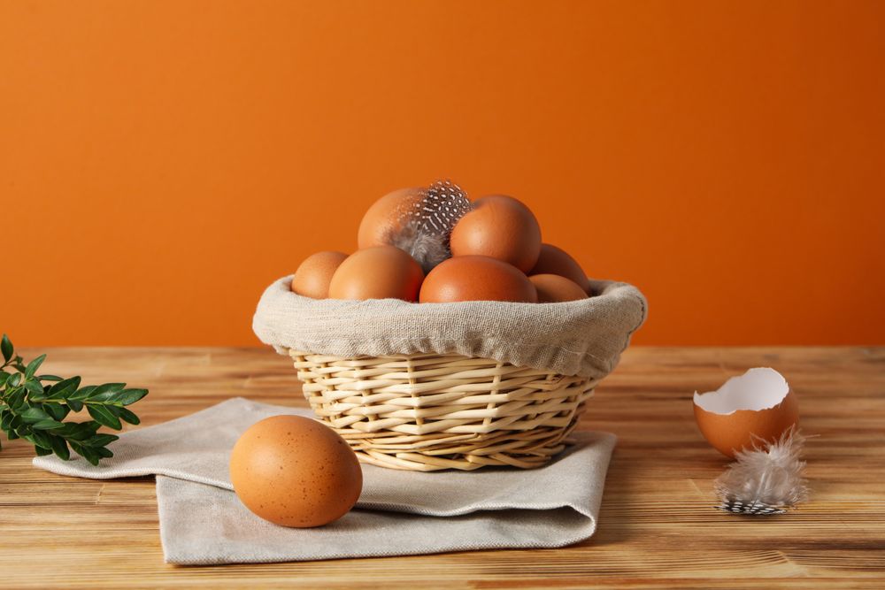 Concept of fresh and natural farm product - eggs