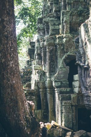 Sunlight sky over ancient temple