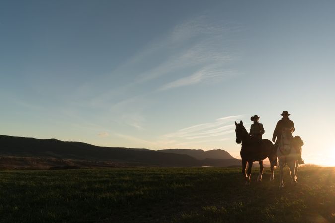 People riding horses