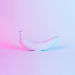 Banana in vibrant bold gradient holographic neon colors