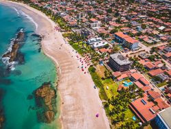 Looking down at quiet beach in Brazil