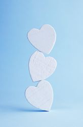Stack of wooden hearts