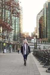 Woman walking to work
