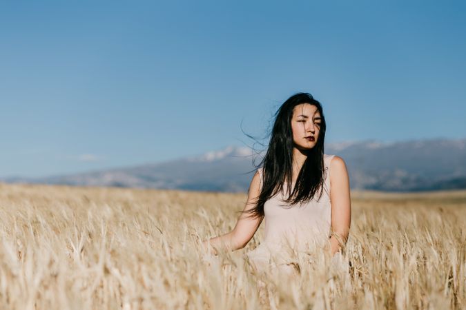 Woman standing in field
