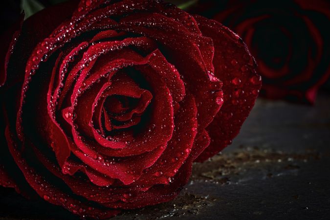 Red roses with dark background