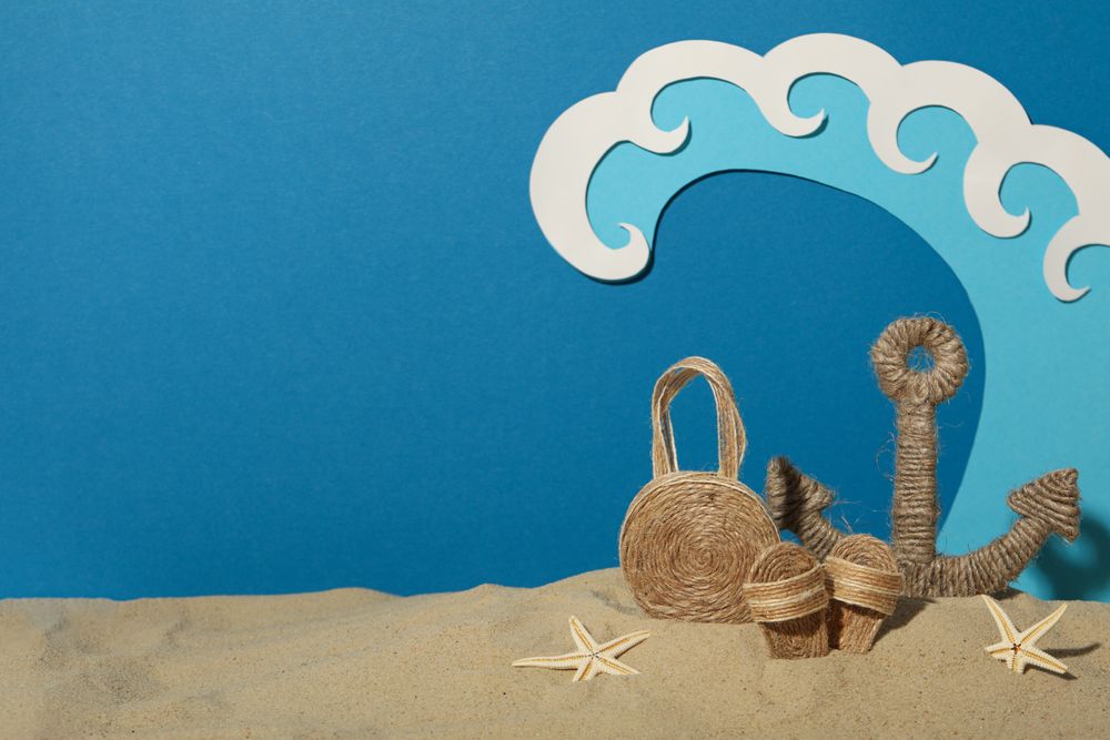 Concept of summer vacation, suitcase and other accessories.