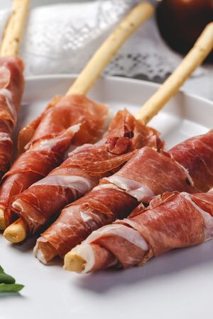 Gressinis with spanish serrano ham