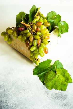 Box of organic grapes