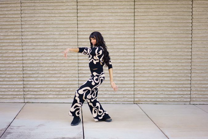 Artist performing a modern dance in the city