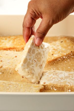 Put Sliced Tempeh to the Pan with Hot Oil