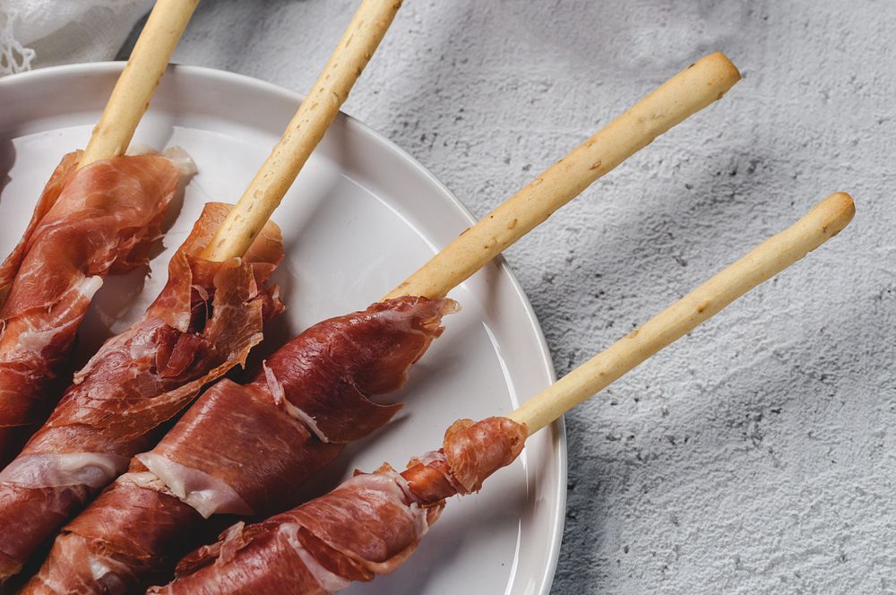 Gressinis with spanish serrano ham