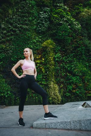 Woman is preparing to go jogging