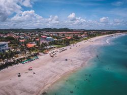 Beautiful view of Brazilian beach on sunny day