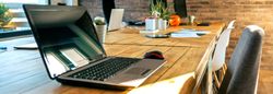 Interior of industrial style coworking office