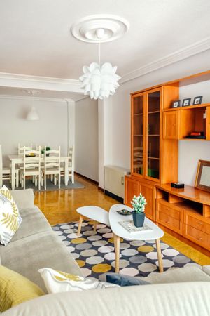 Interior of dinning room and living room