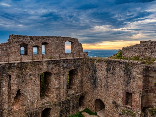 Sunset over Ancient Hohenbaden Castle