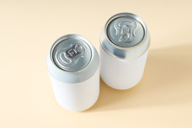 Concept of drink, blank cans with space for label