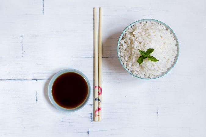Asian meal and chopsticks