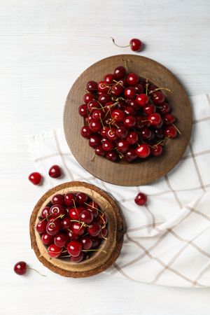 Concept of fresh summer food - delicious cherry