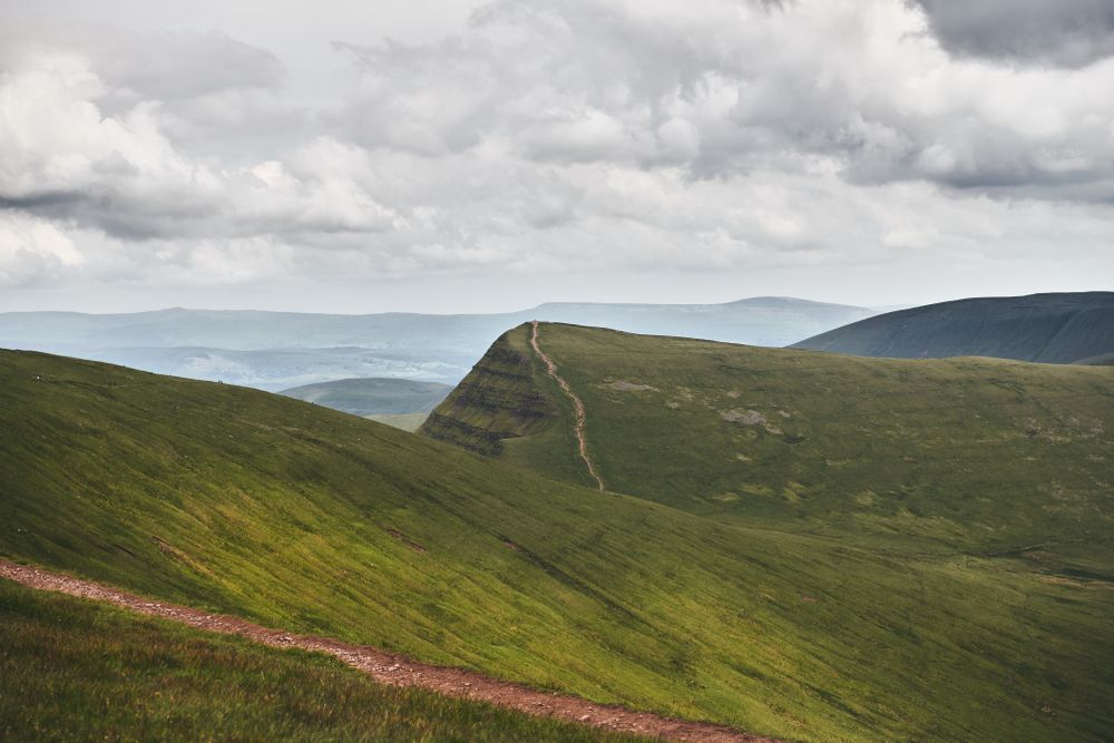 Trails on Brecon Beacons mountain range