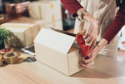 Sealing a box for the post office