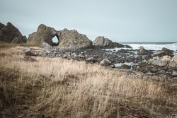 Rocky cave on the seaside