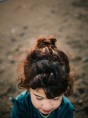 portrait of little girl at beach