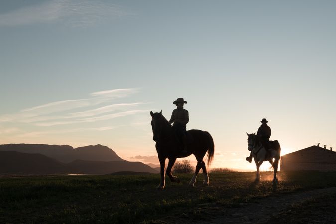 People riding horses