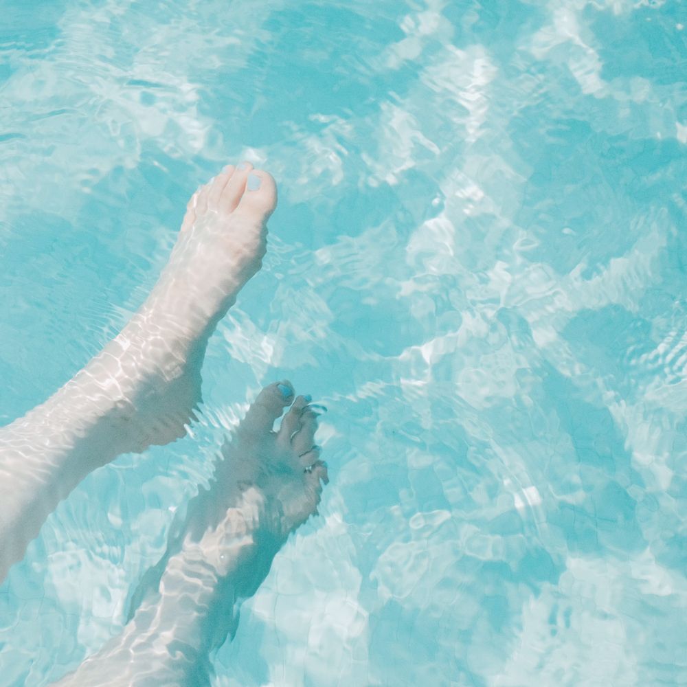 Feet in water