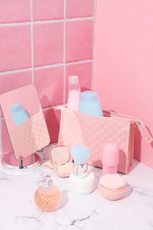 Bath accessories, toilet bag for different self care items