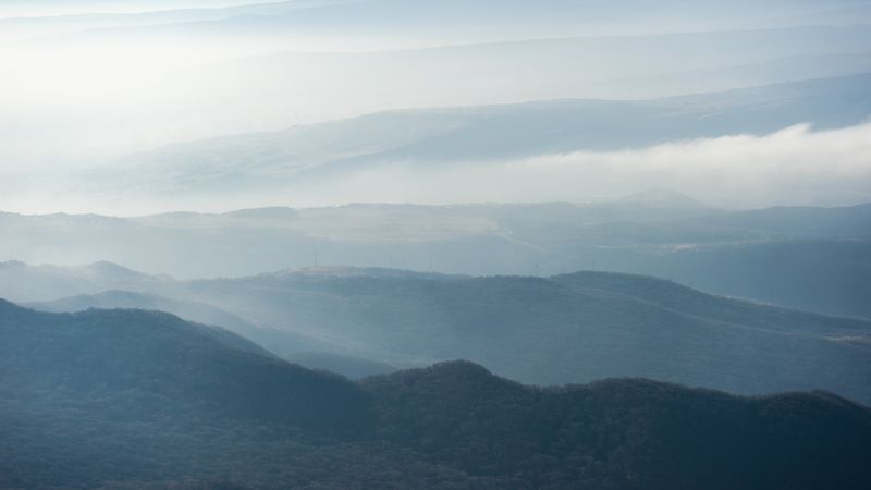 Caucasus mountain and clouds