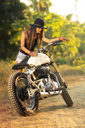 female on motorbike