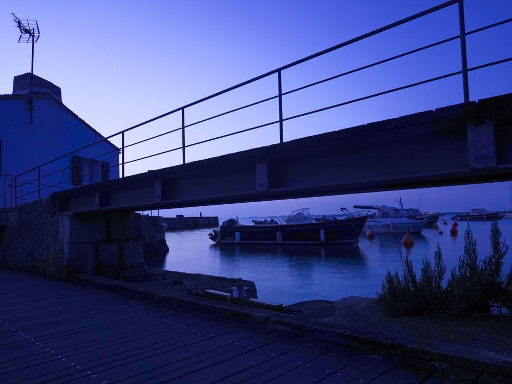 High tide at the tide mill of the Port of Loix, France