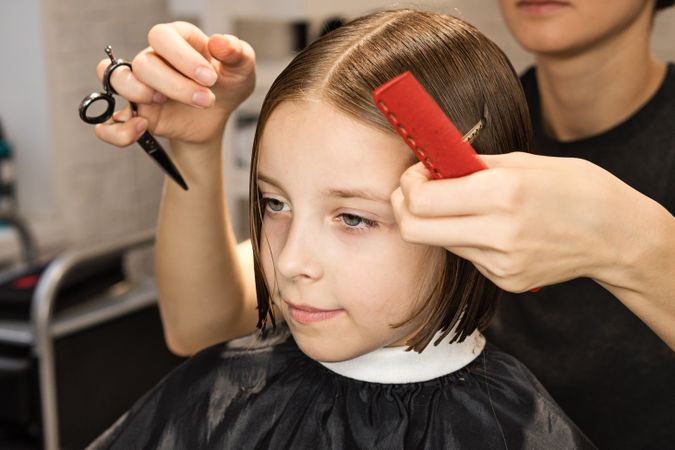 Child Getting a Bob Haircut