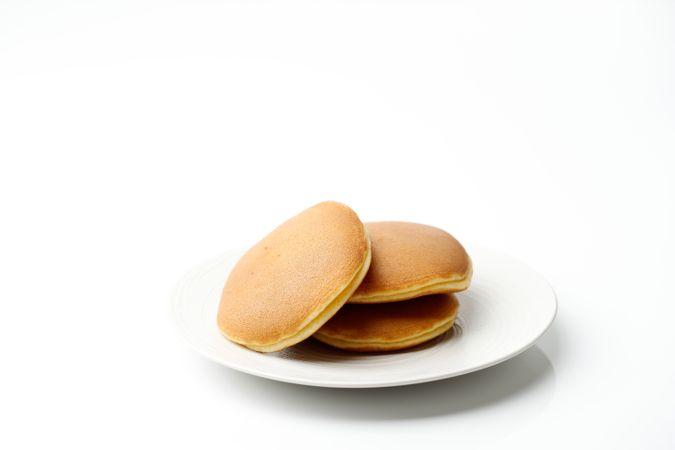 Fresh dorayaki pancakes from Japan on plain table