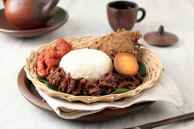 Nasi Gudeg Komplit,  Typical Food from Yogyakarta, Indonesia.