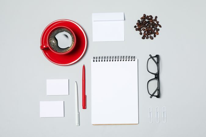 Mockup business brand template on light gray background, space for text