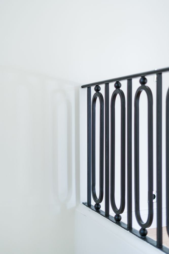 Modern handrail fixed to floor