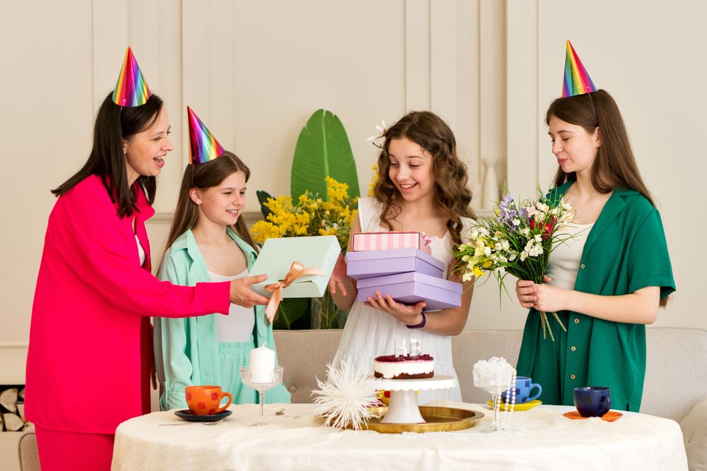 Birthday girl is surrounded by family and friends