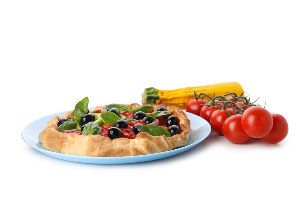 Concept of tasty food, Vegetable galette, isolated on light background
