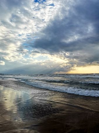 Seascape. Dramatic sunset