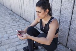 brunette woman running