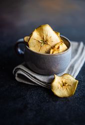 Apple chips in mug