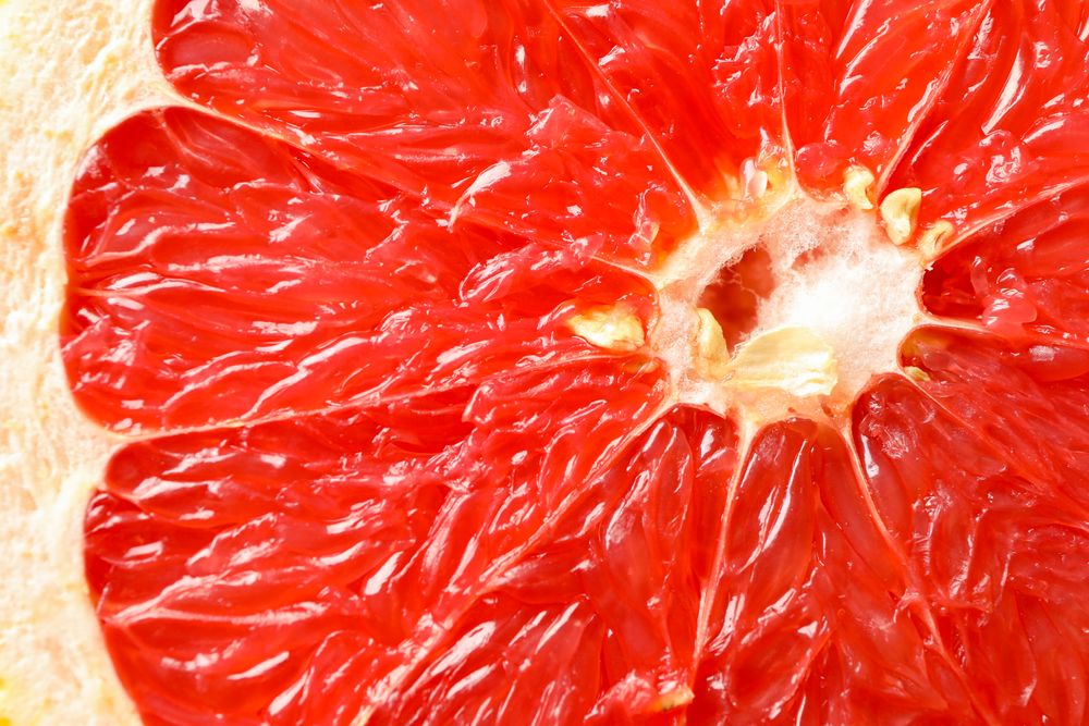Grapefruit texture on plain background, close up