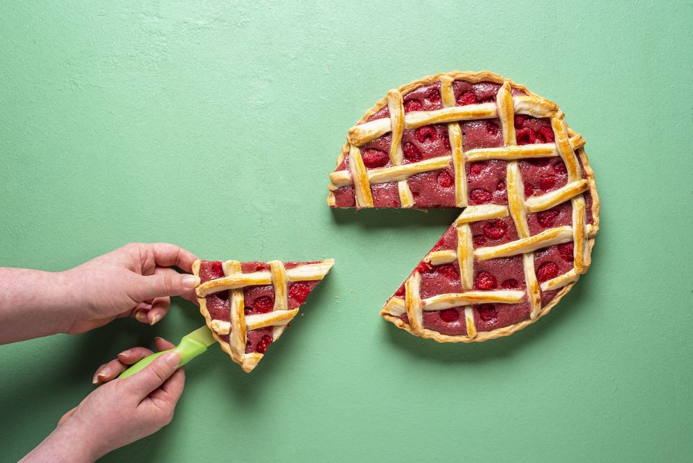 Slice of rhubarb pie