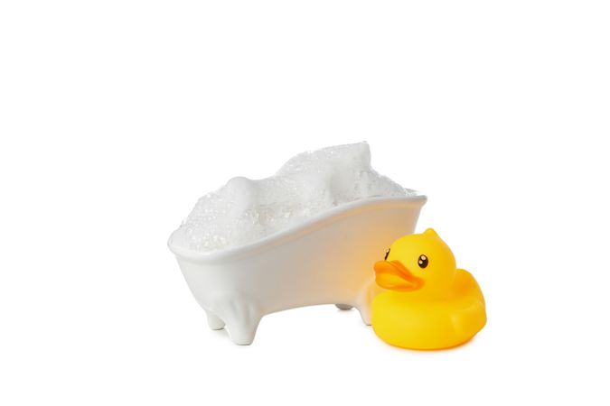 Concept of bathroom accessories, isolated on plain background